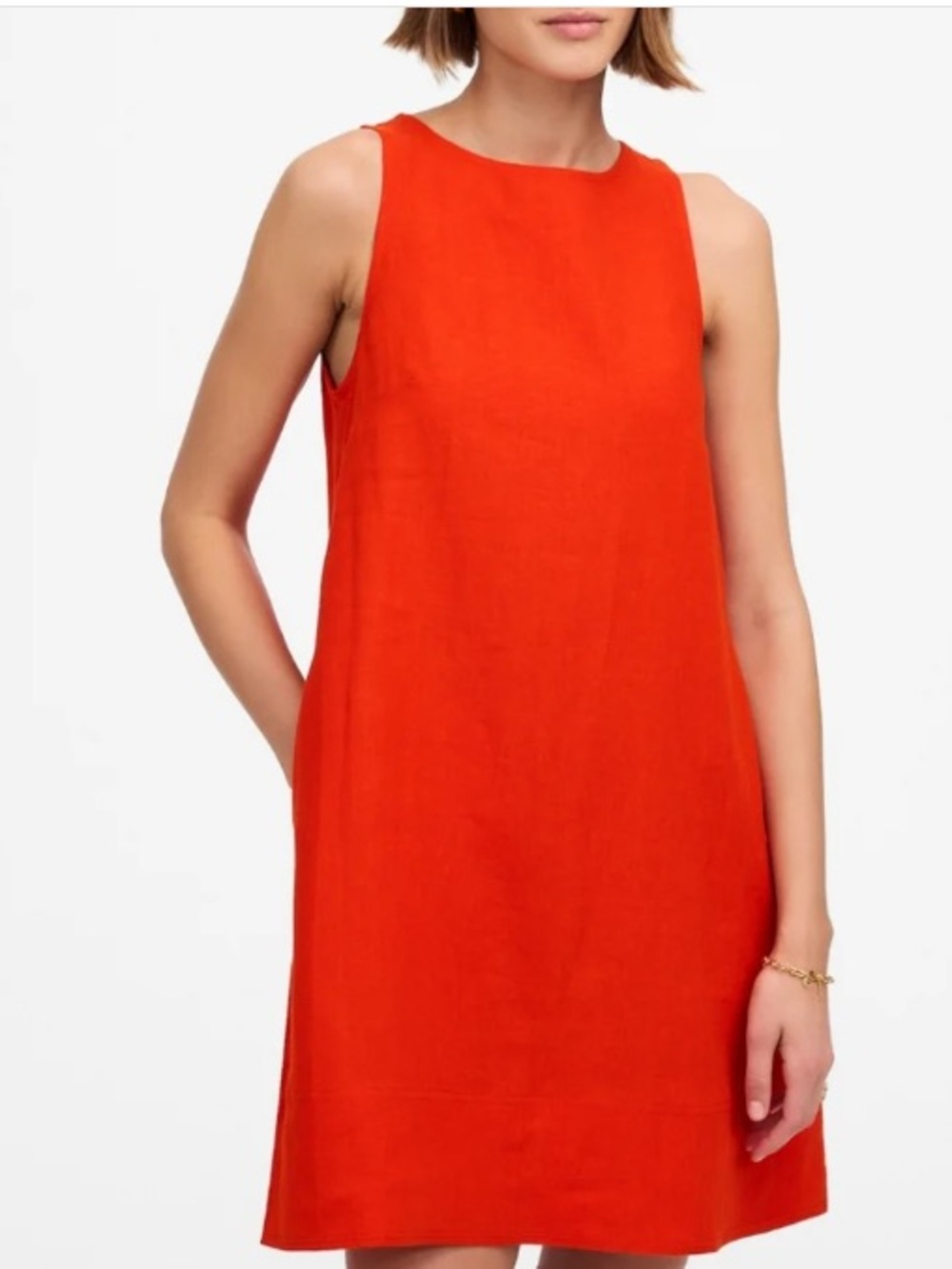 Madewell Linen Sleeveless Shift Dress - size S